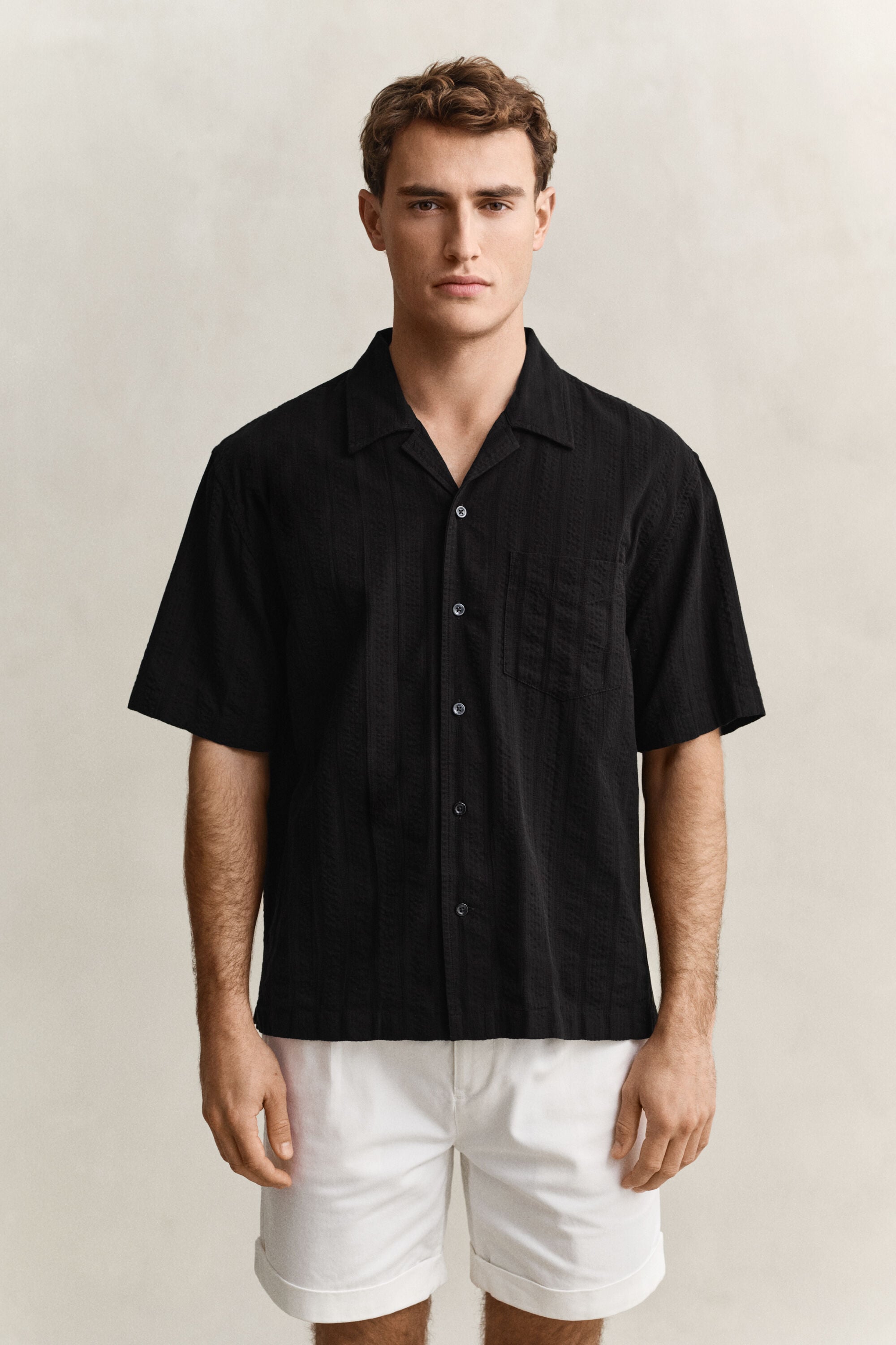 Chemise relaxed fit à rayures Dobby