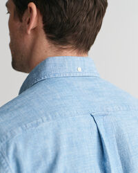 Chemise regular fit en chambray indigo