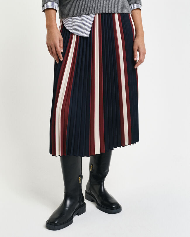 Jupe plissée à rayures