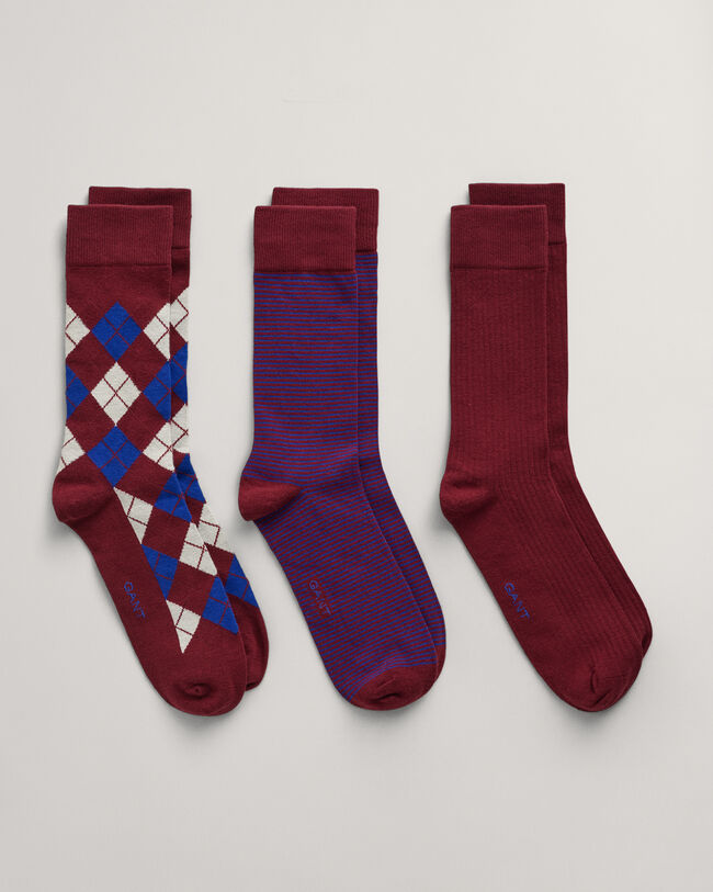Lot de 3&nbsp;paires de chaussettes Argyle