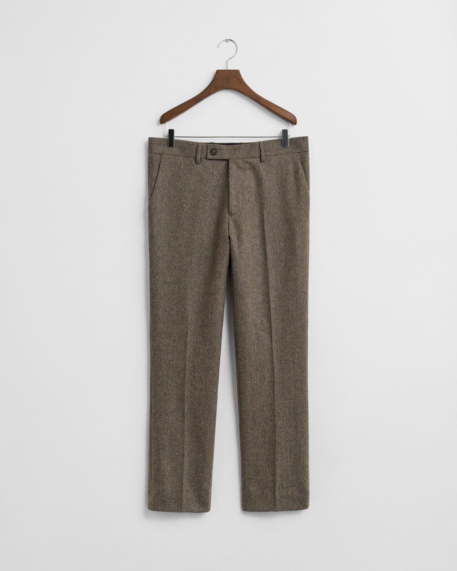 Pantalon de costume coupe slim en flanelle à chevrons