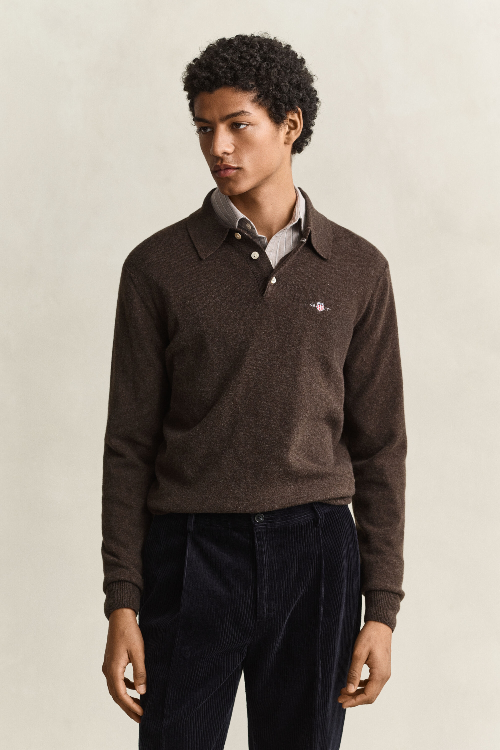 Pull polo en laine d'agneau ultrafine