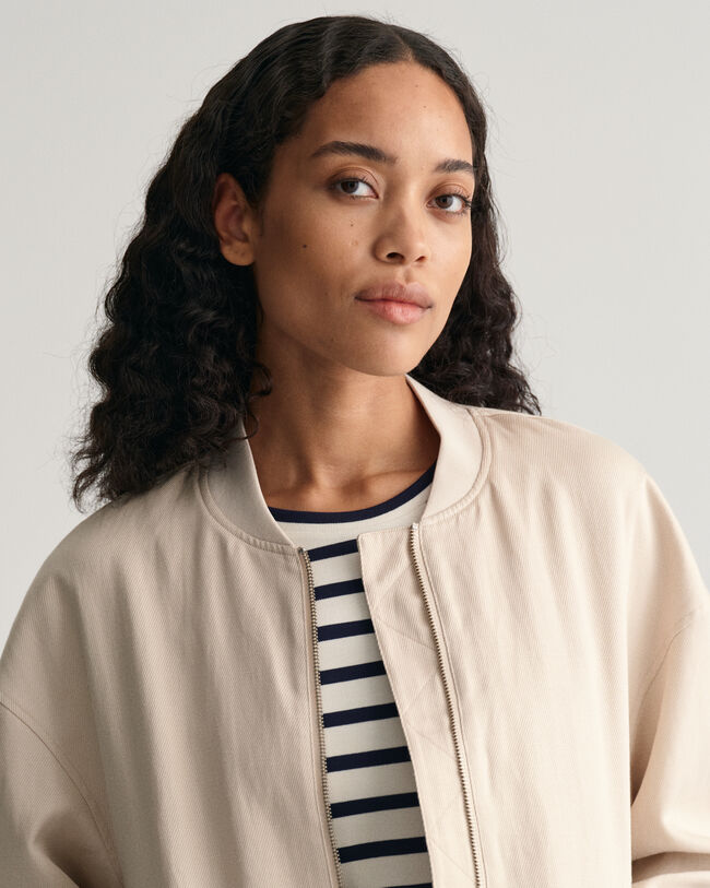 Blouson aviateur en lin mélangé