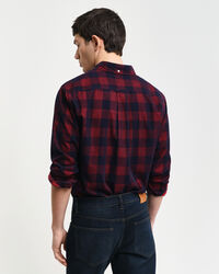 Chemise regular fit en velours côtelé à carreaux