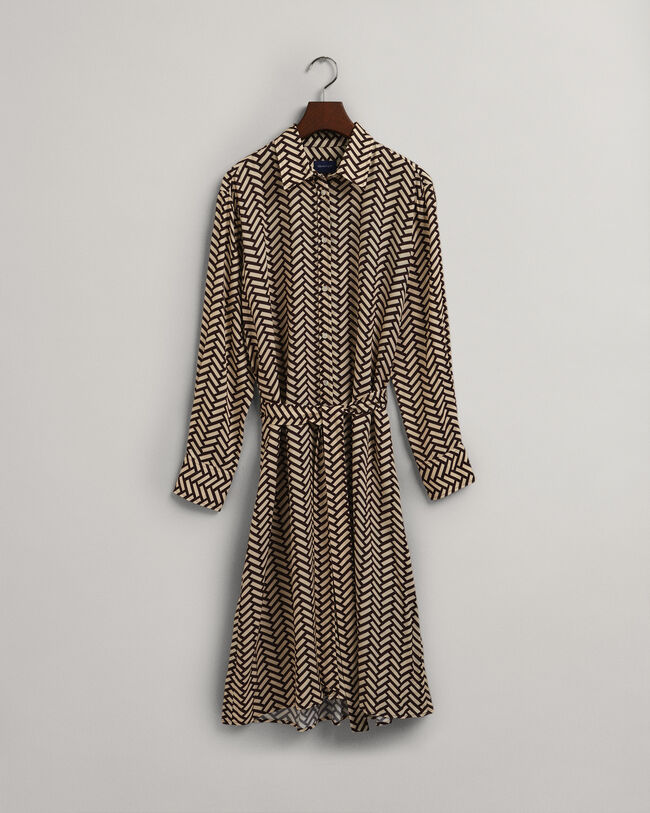 Robe-chemise trap&egrave;ze Geometric