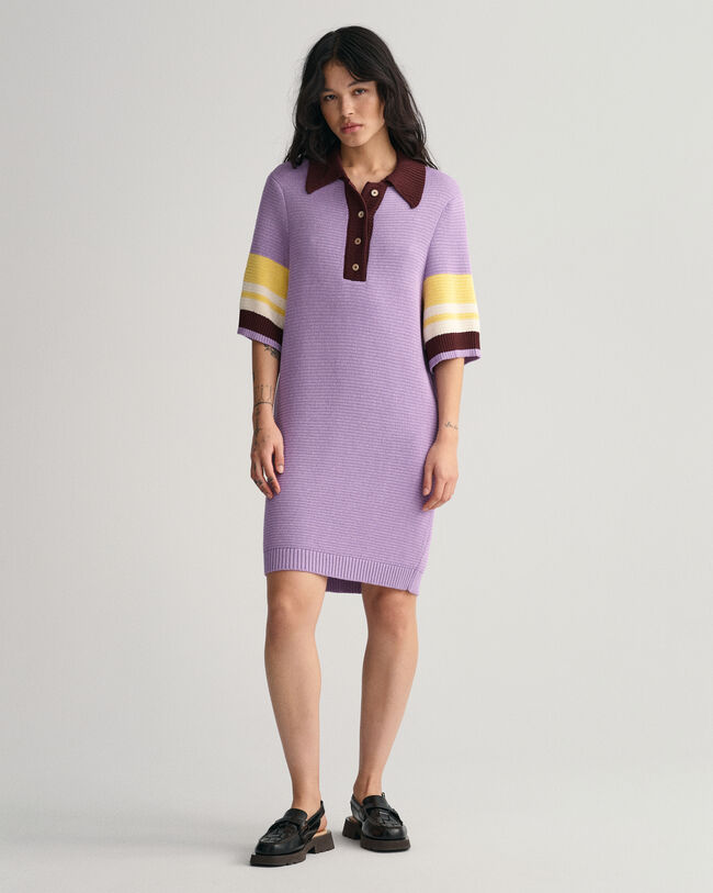 Robe courte façon polo en maille