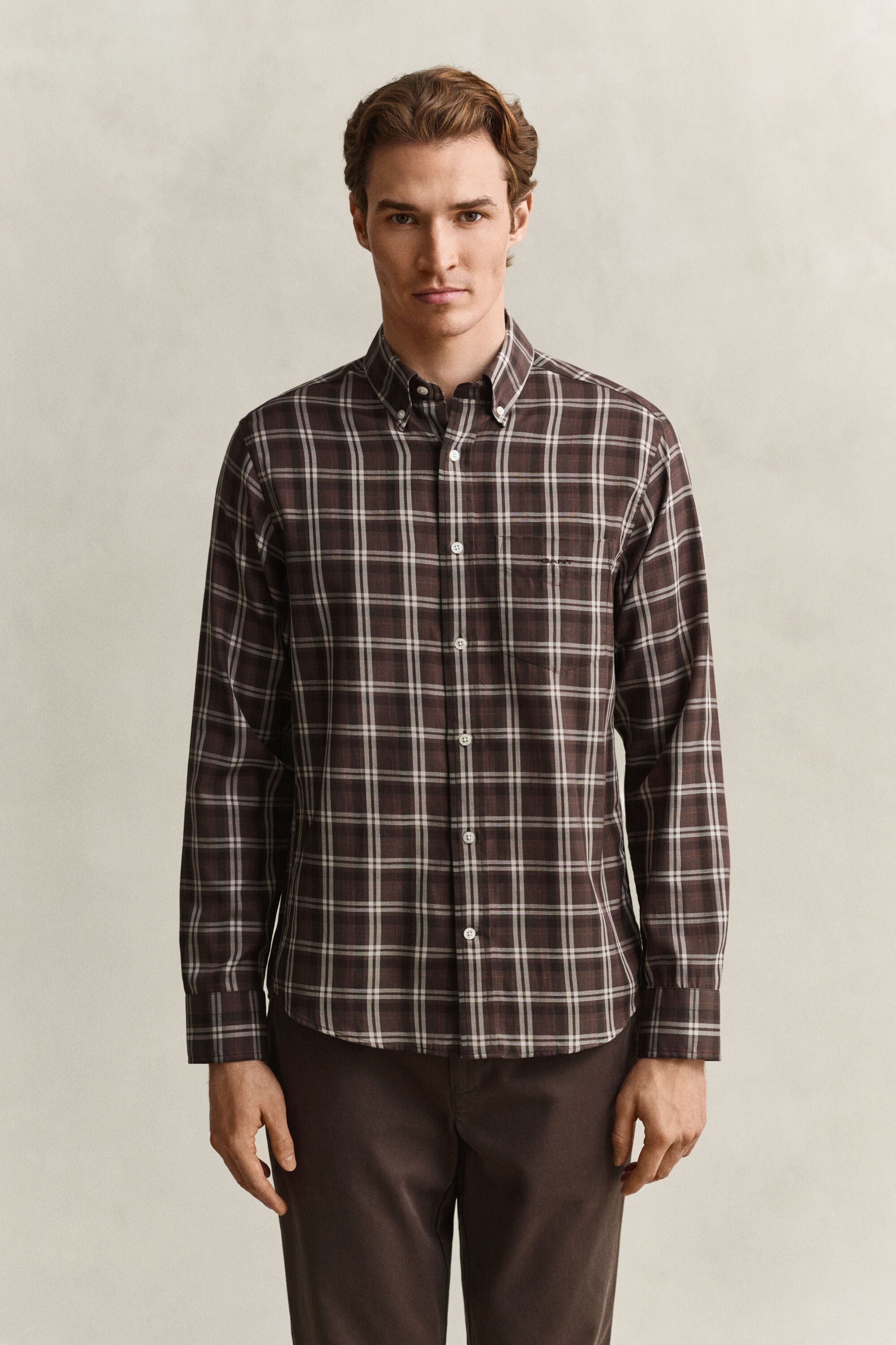 Chemise en sergé à carreaux