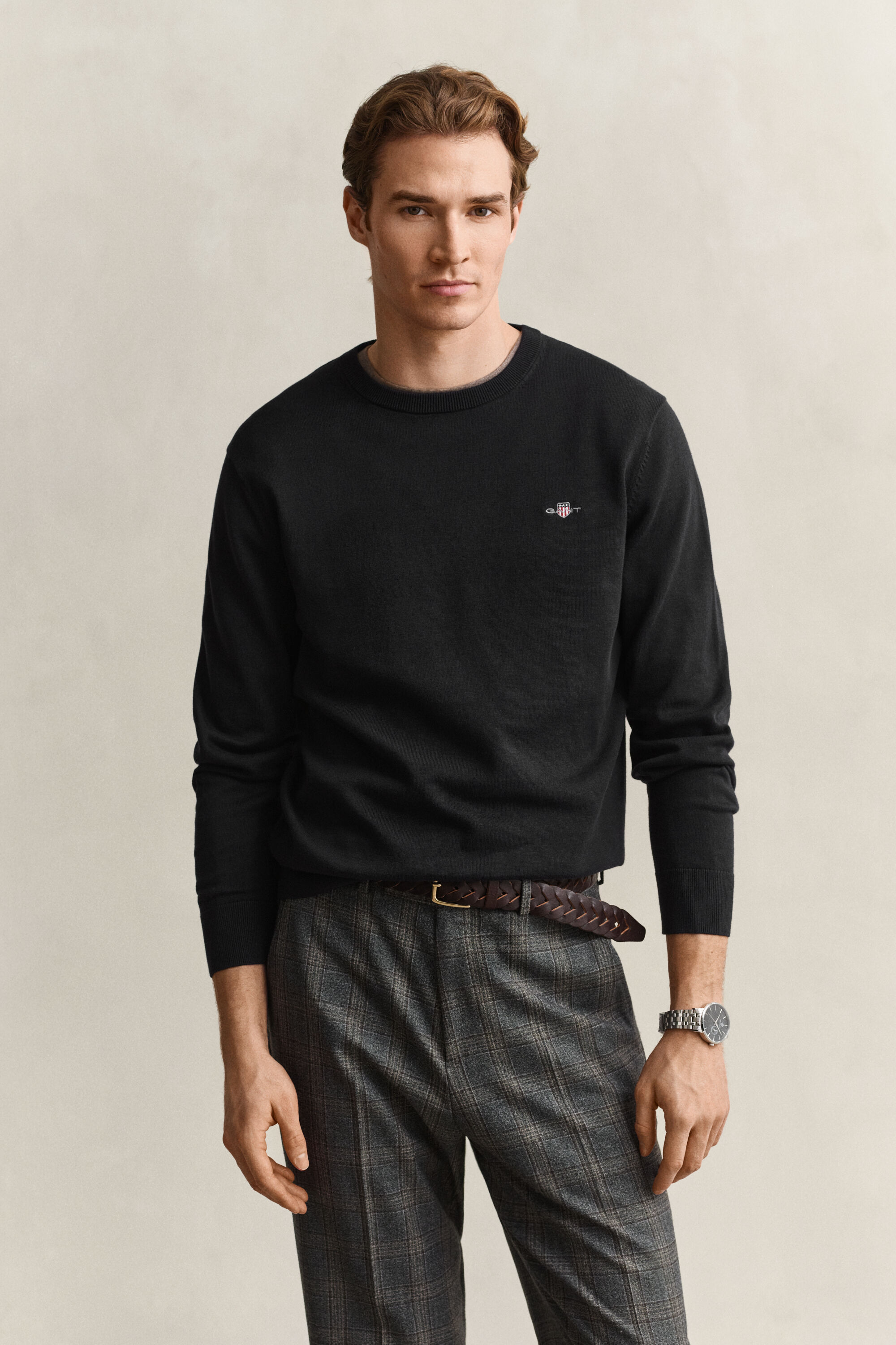 Pull col rond en coton