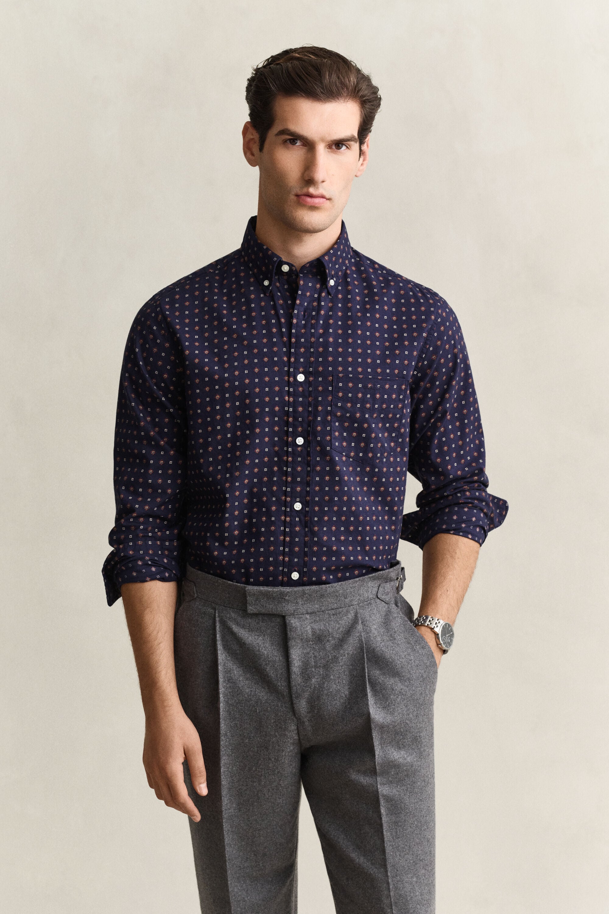 Chemise en sergé à motif cachemire
