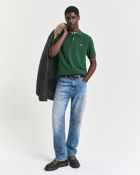 Polo coupe regular en coton piqué Shield