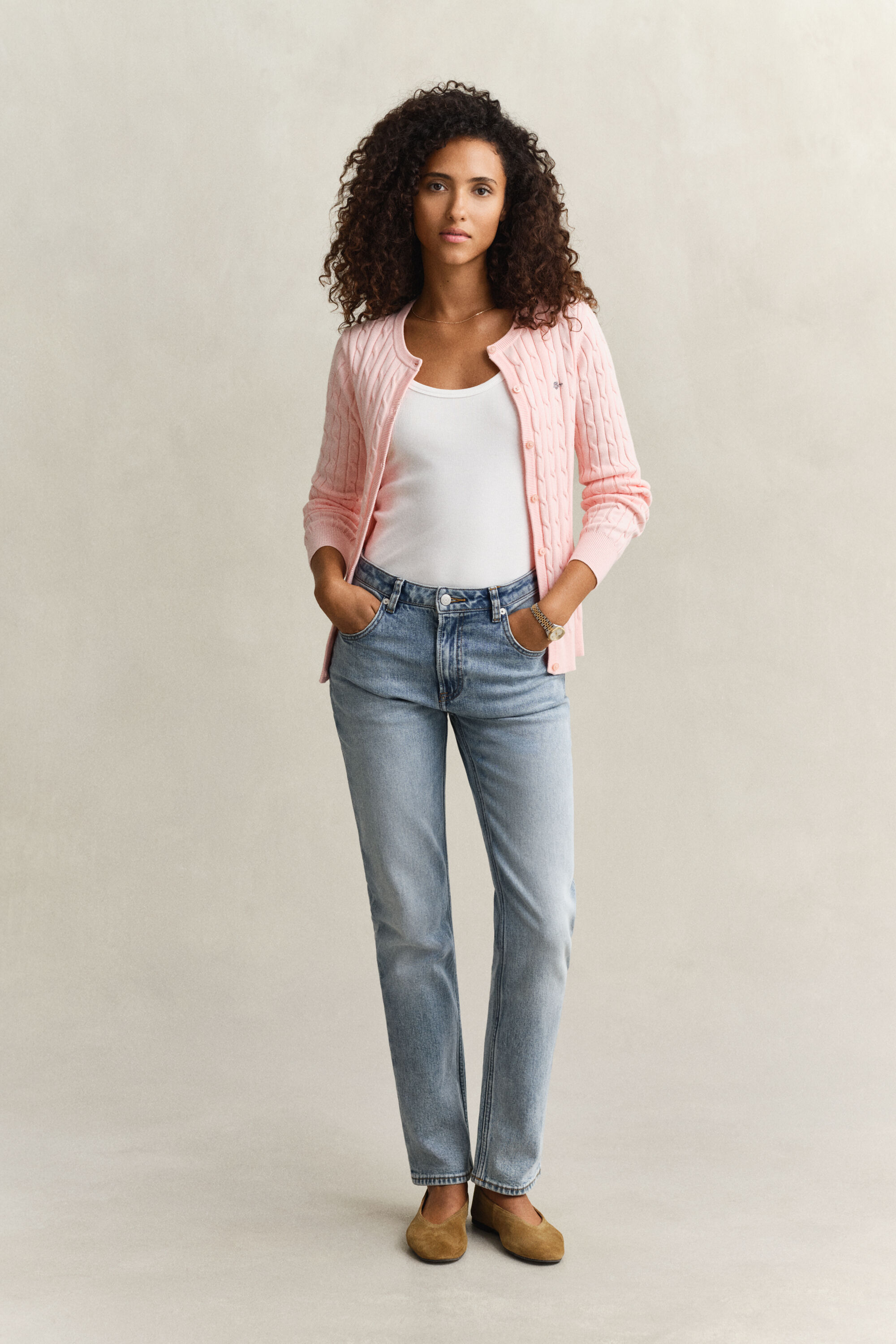 Cardigan en maille torsadée