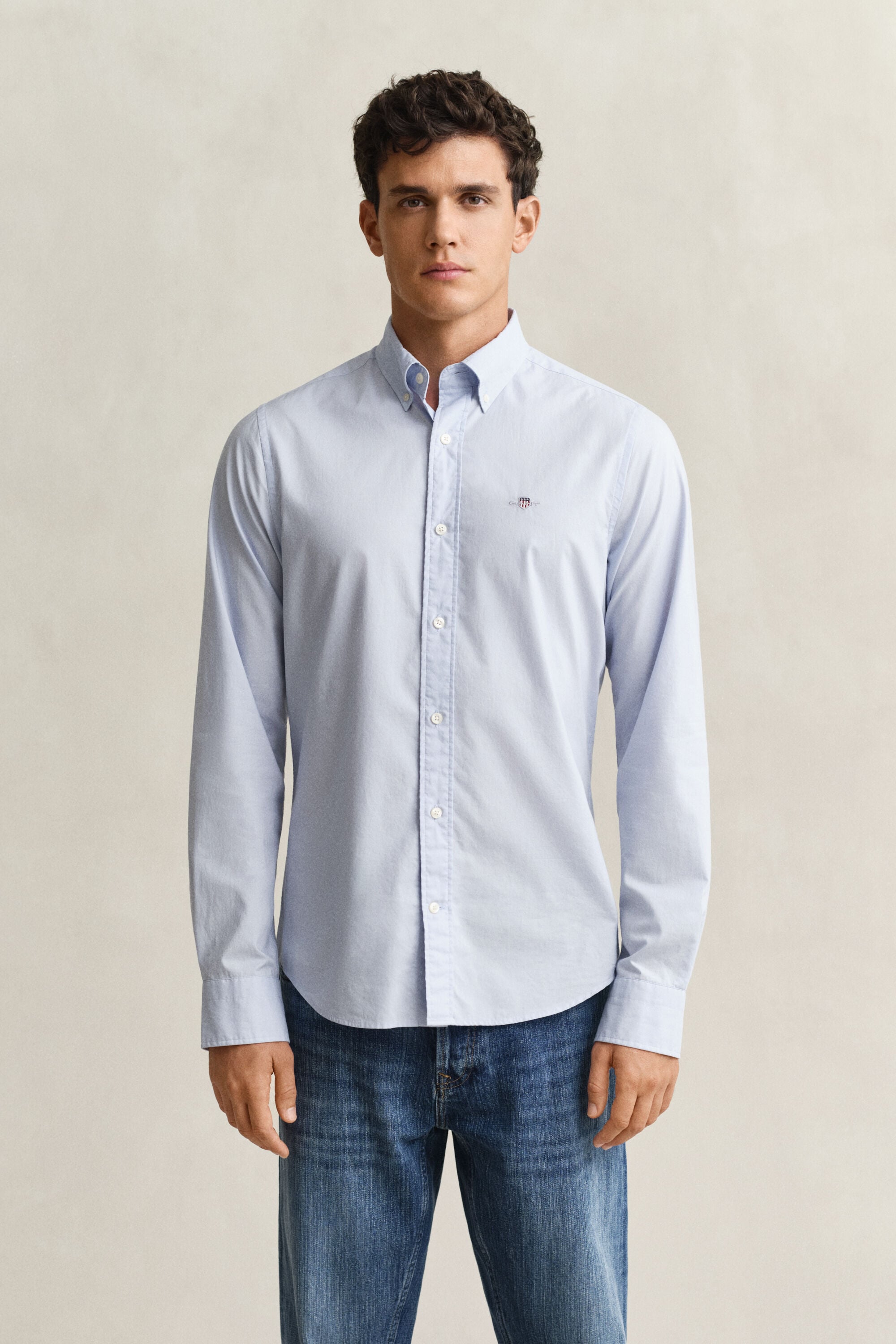 Chemise coupe slim en popeline classique