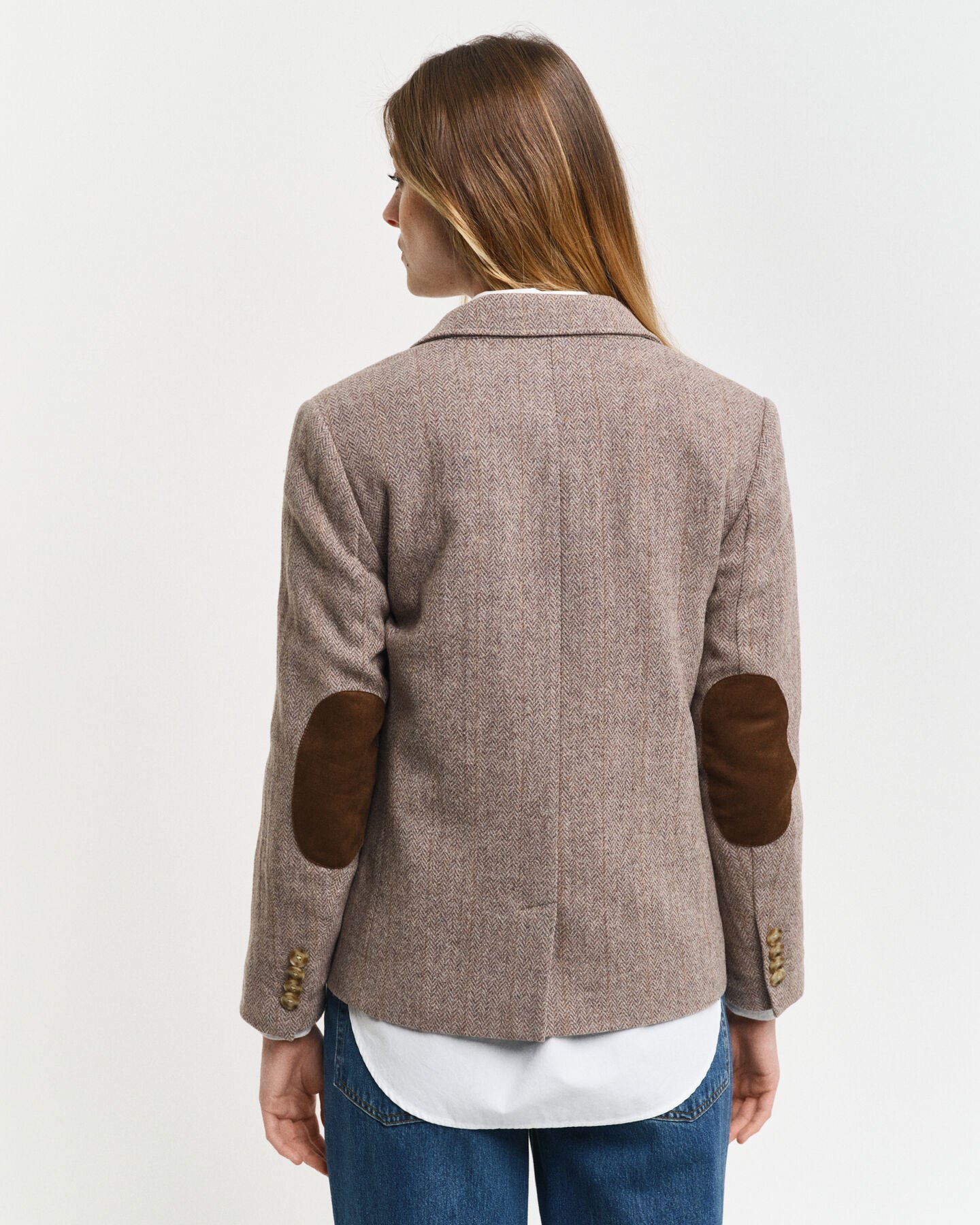 Veste blazer courte regular fit à chevrons