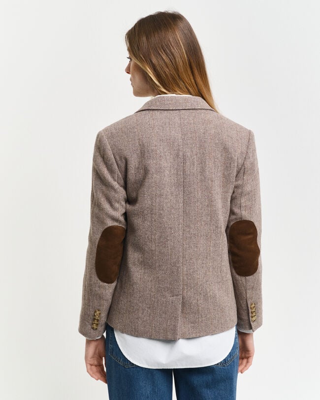 Veste blazer courte regular fit à chevrons