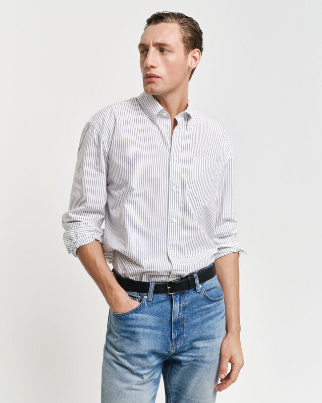 Chemise relaxed fit &agrave; rayures Heritage Poplin
