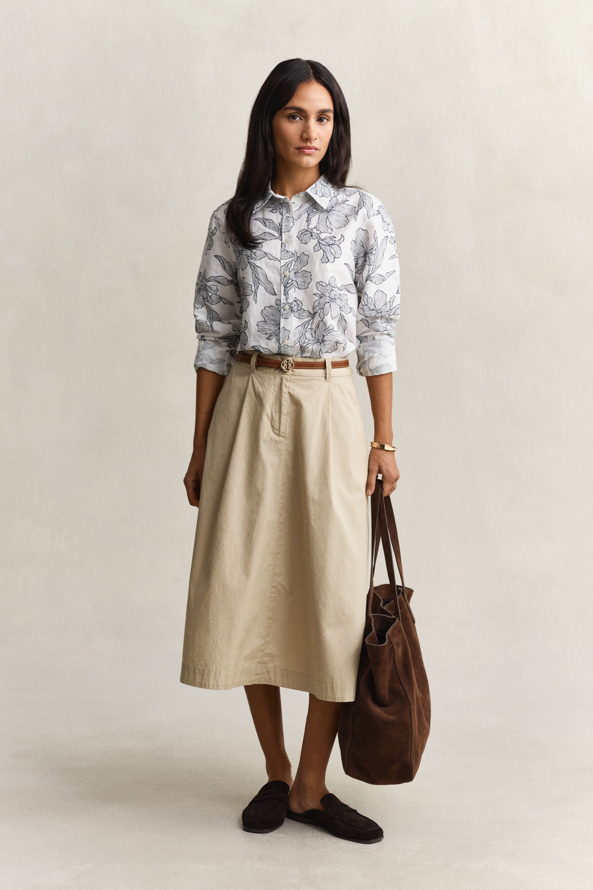 Chemise en lin florale