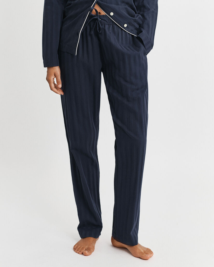 Coffret cadeau pyjama en satin à rayures