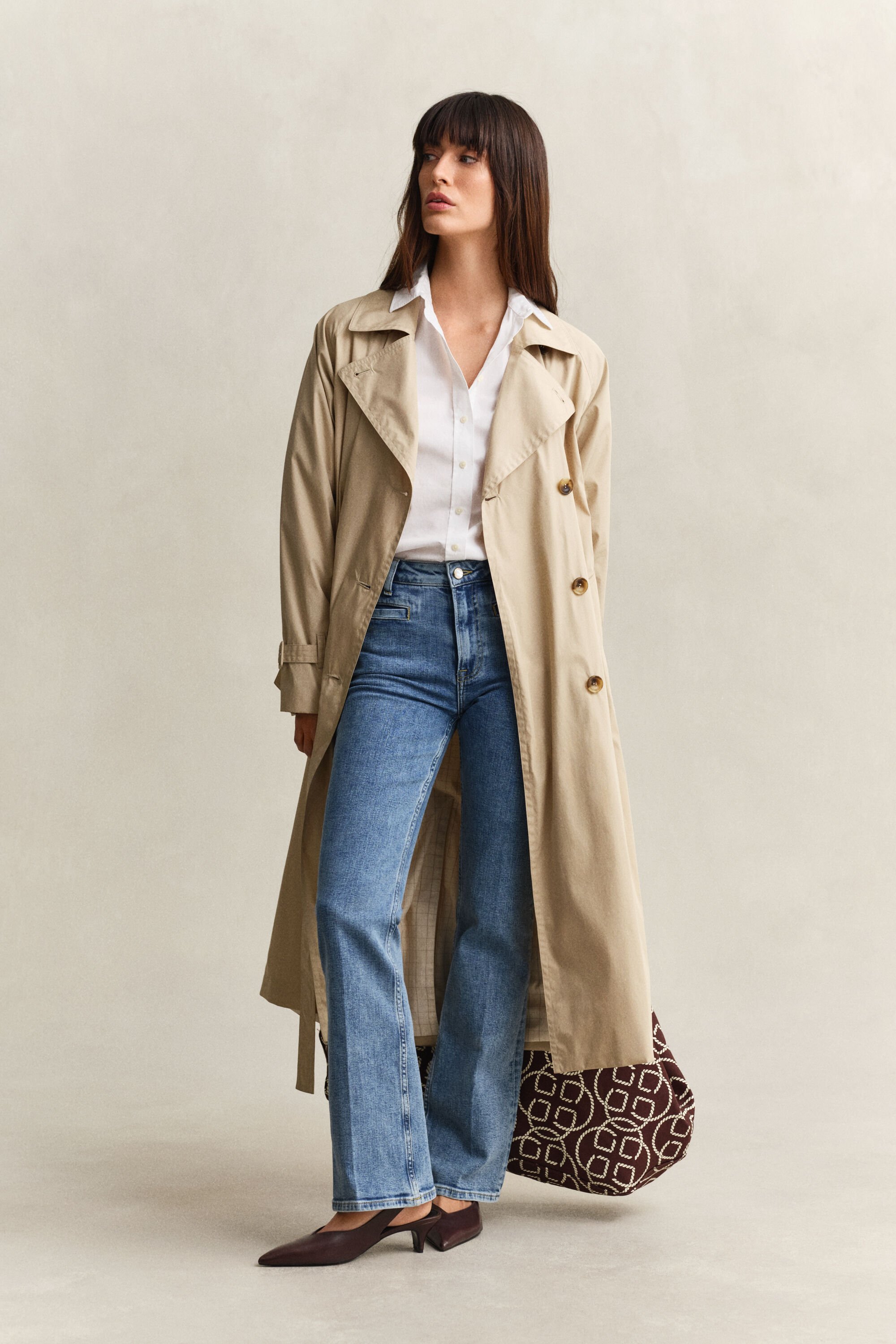 Chemise coupe regular en popeline classique