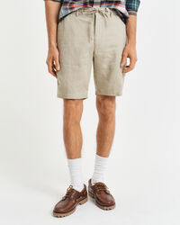 Short coupe décontractée en lin avec cordon de serrage