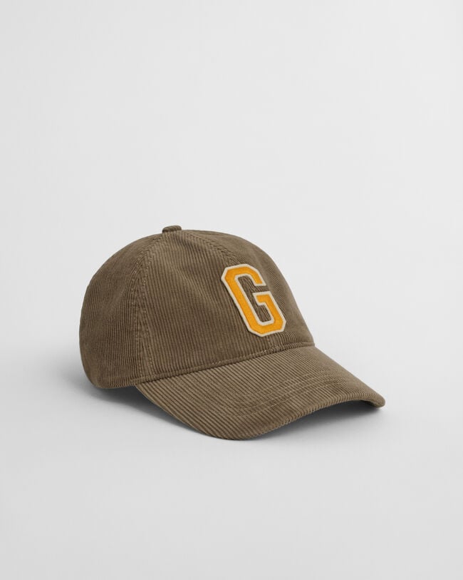Casquette en velours côtelé avec écusson G