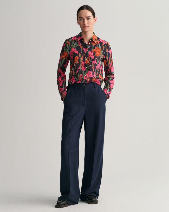 Chemise regular fit en coton et soie &agrave; imprim&eacute; Iris