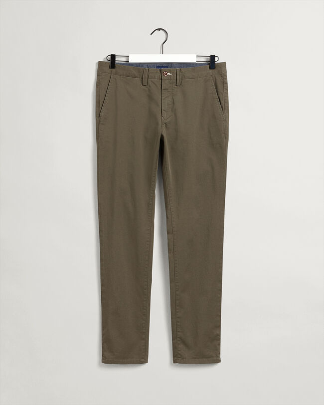 Pantalon chino slim fit en sergé Hallden