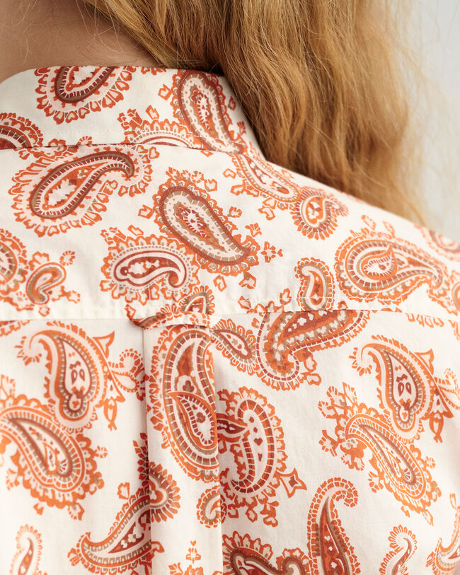 Chemise regular fit en voile de coton Paisley