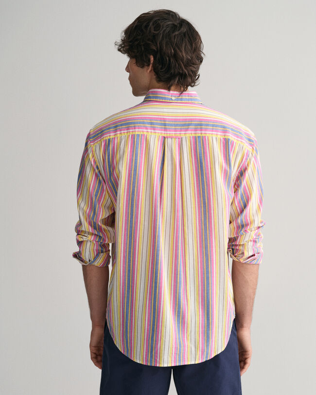 Chemise relaxed fit &agrave; rayures multicolores