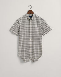 Chemise regular fit à manches courtes en popeline à carreaux