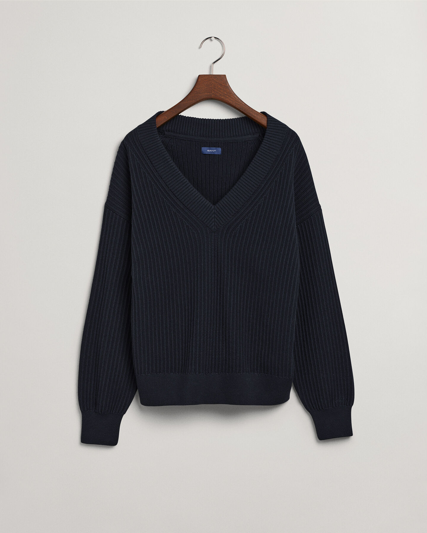 Pull col V en coton c&ocirc;tel&eacute;