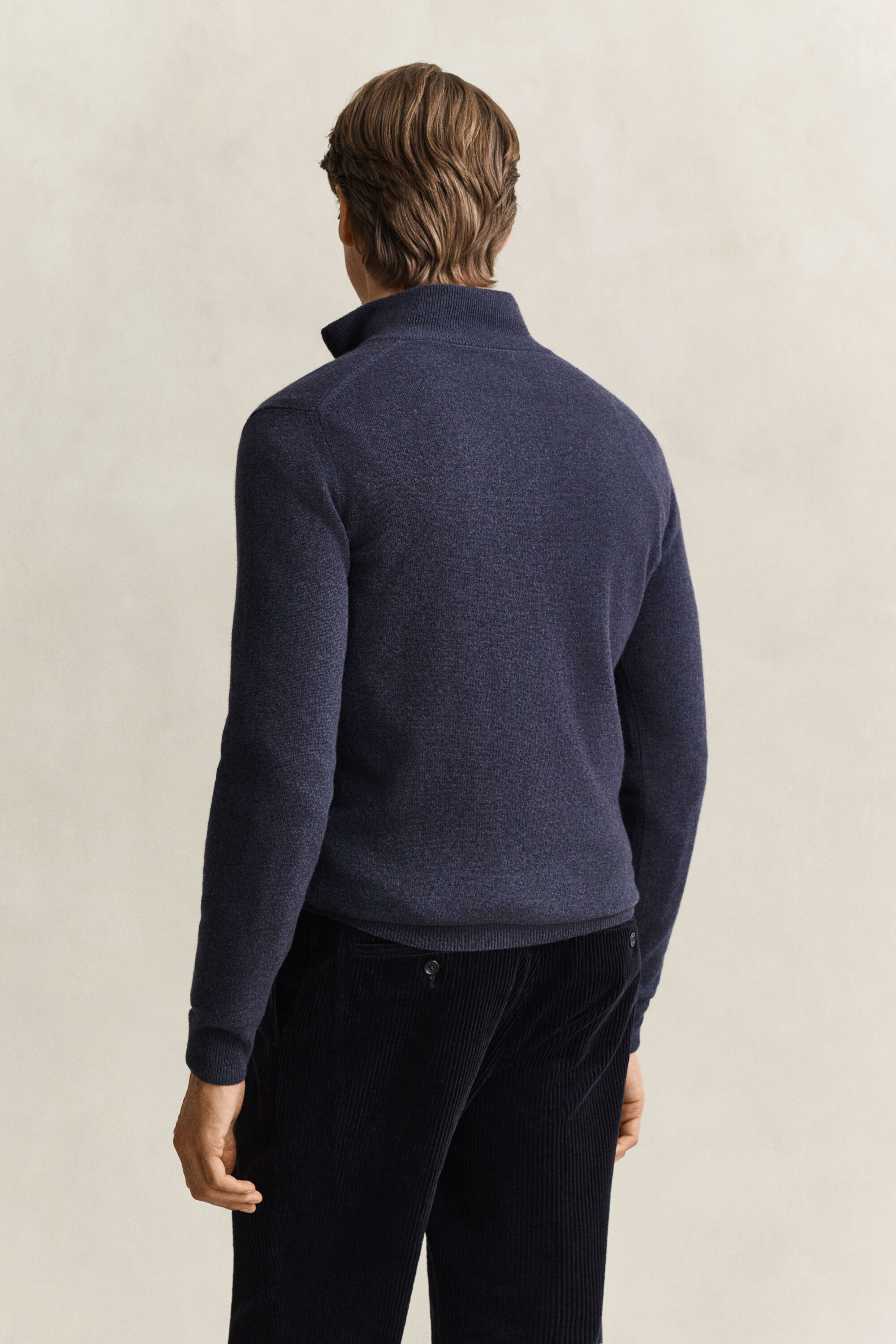 Pull à demi-zip en laine d’agneau