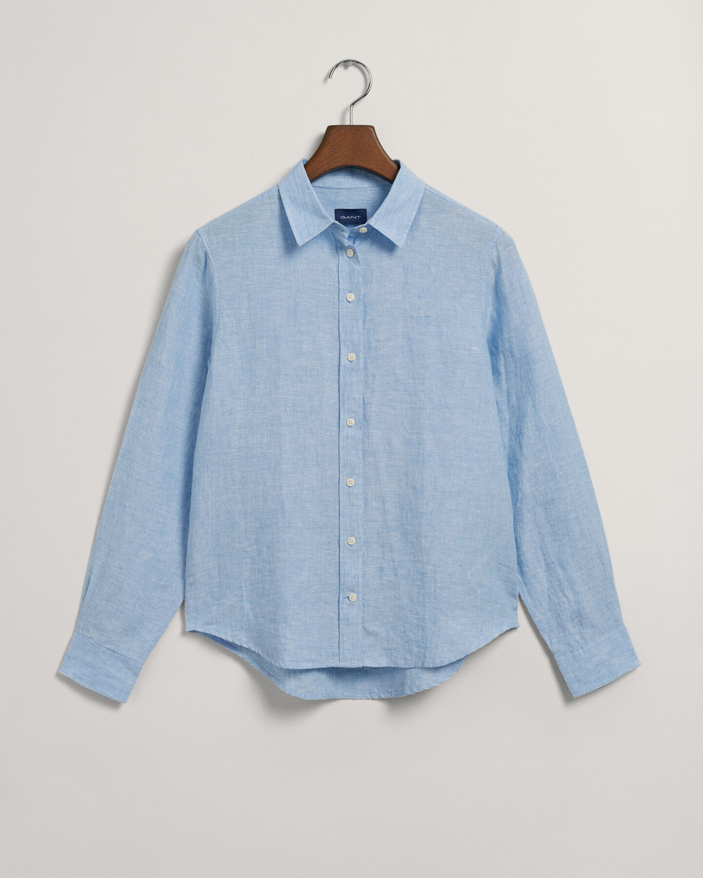 Chemise regular fit en chambray de lin