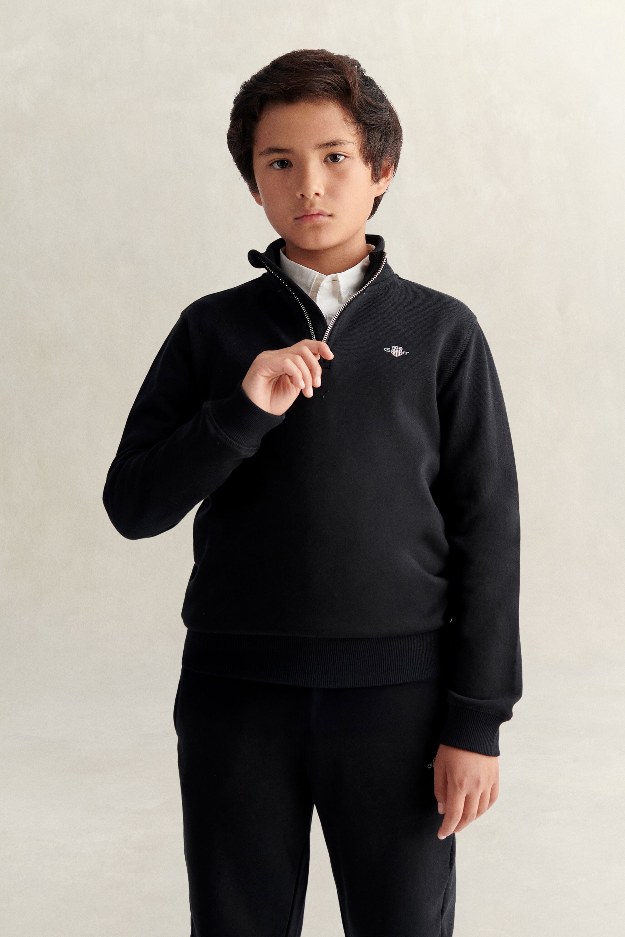 Sweat-shirt à demi-zip avec écusson Ado Garçon