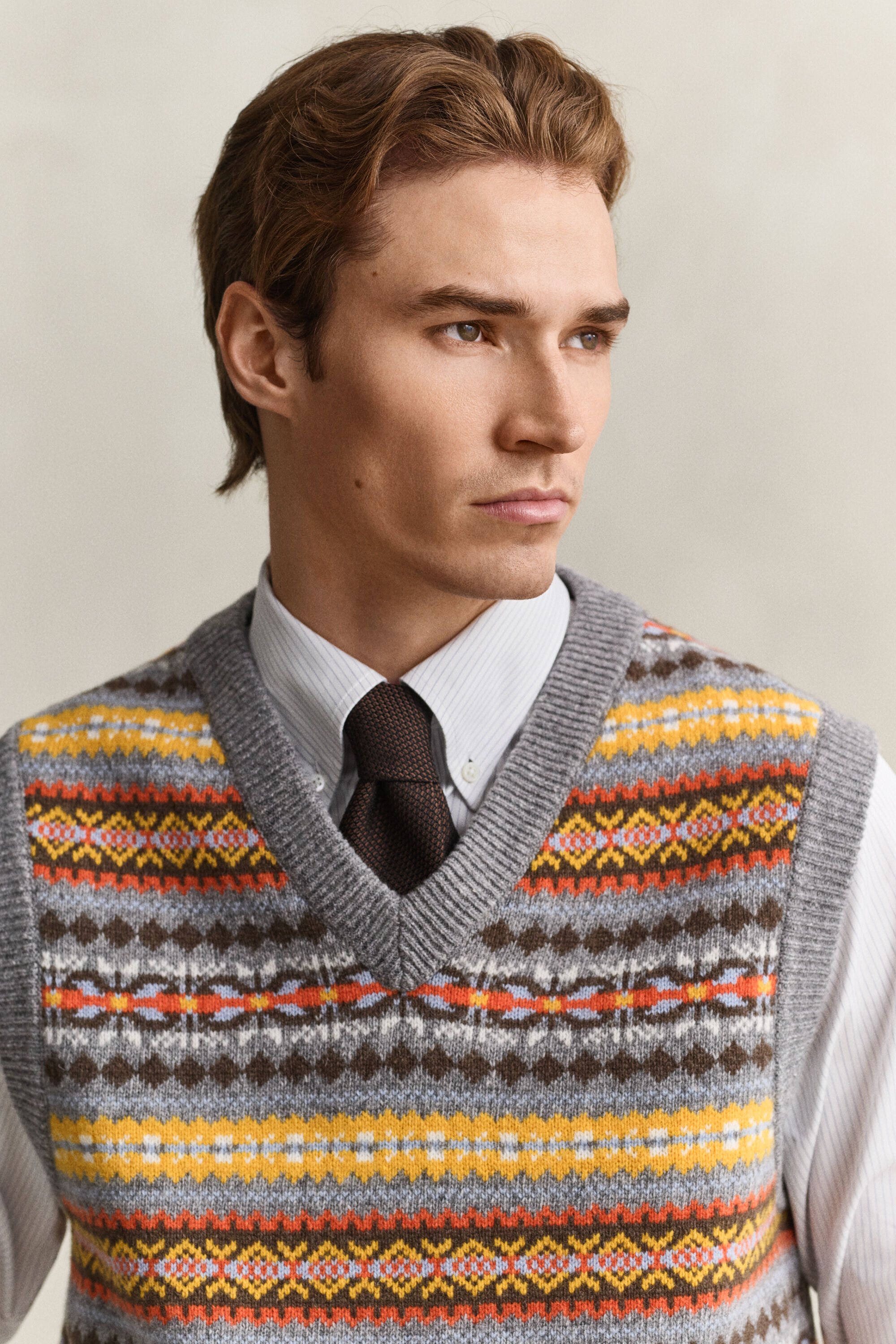Pull sans manches à motif Fair Isle