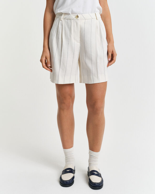 Short en lin à rayures tennis