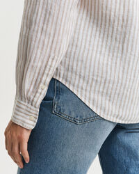 Chemise coupe regular en lin à rayures