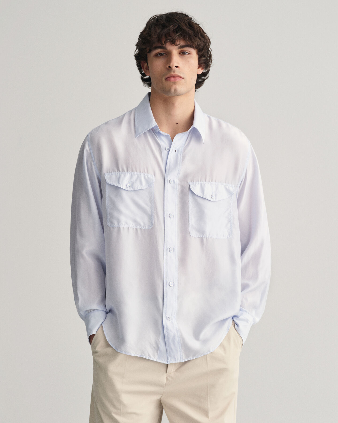 Chemise relaxed fit en soie