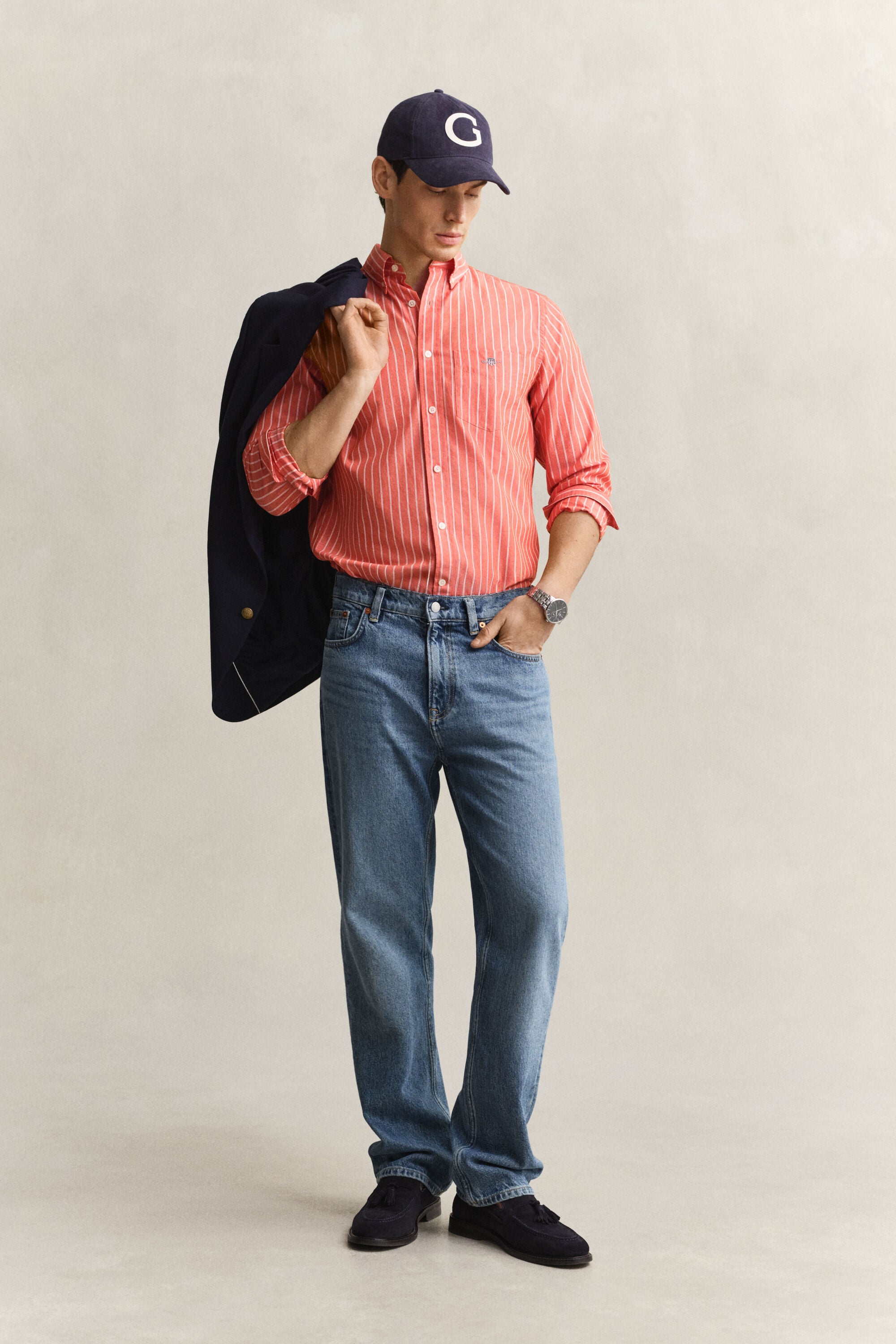 Chemise en popeline à rayures classique