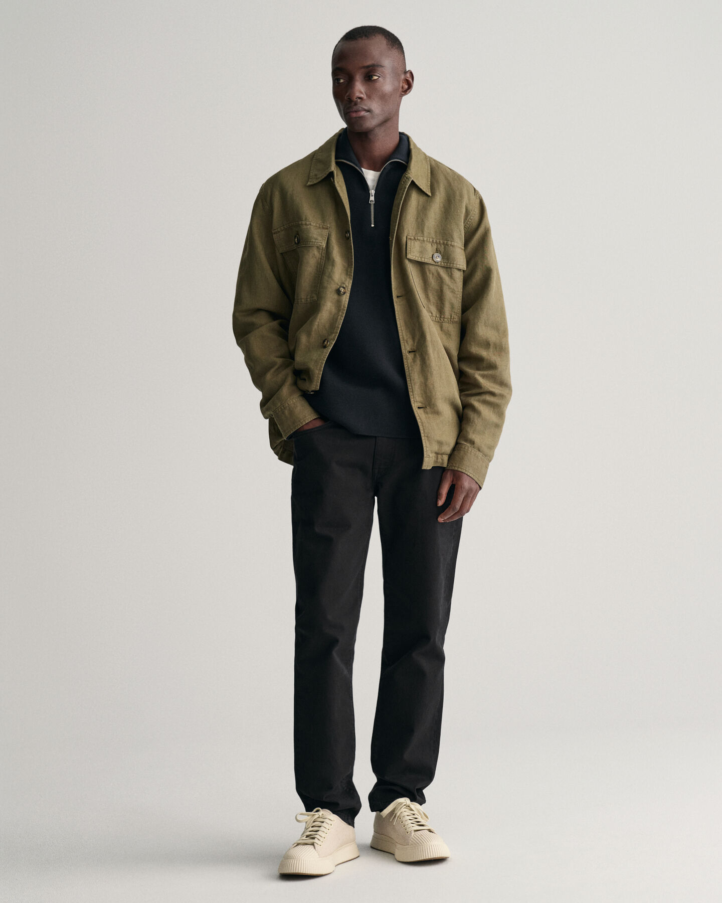 Pull à demi-zip en coton Milano Knit