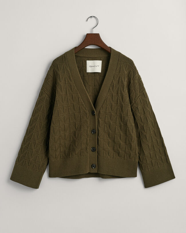 Cardigan col V &agrave; chevrons