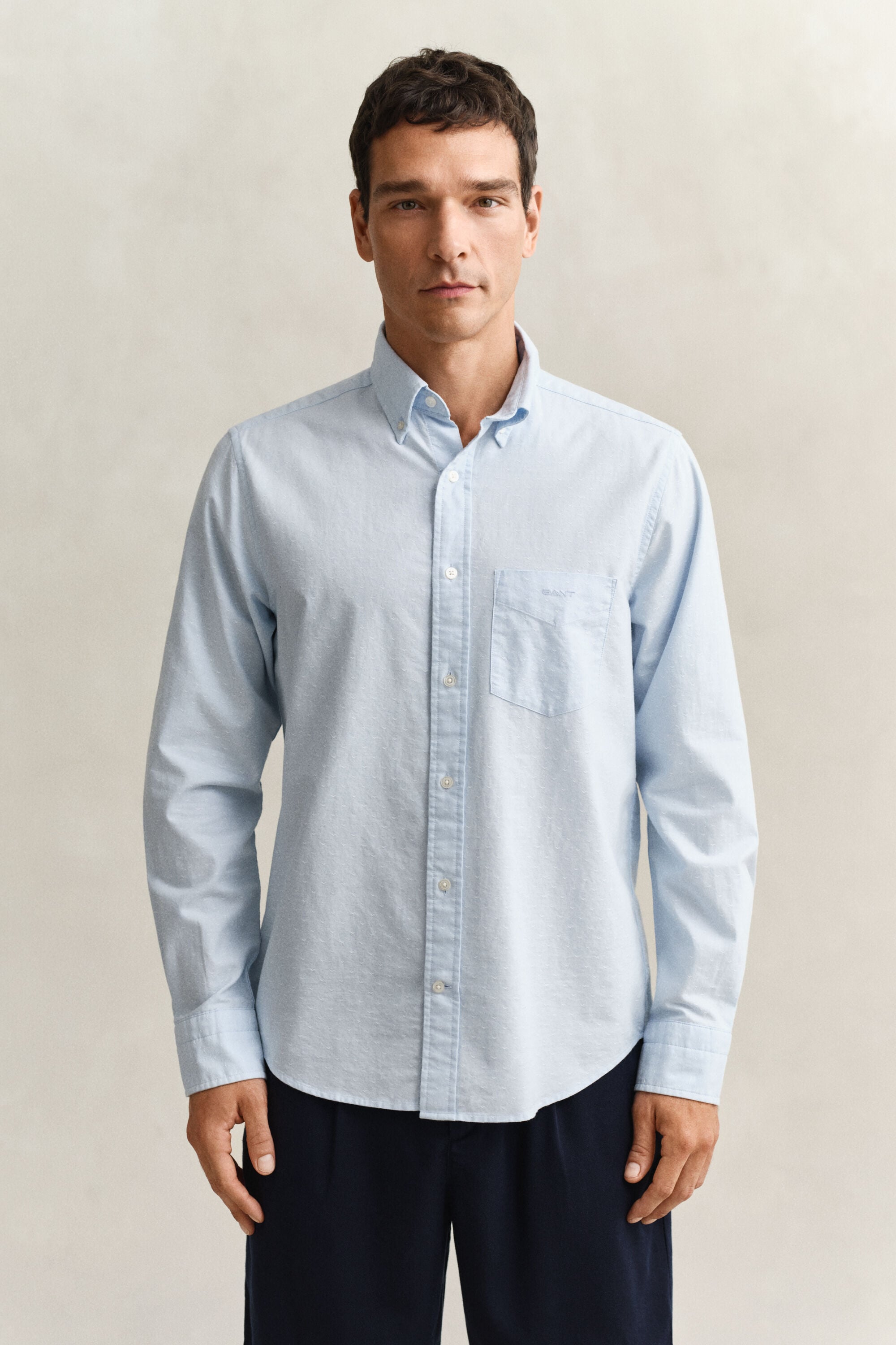 Chemise dobby en coton Oxford classique à rayures