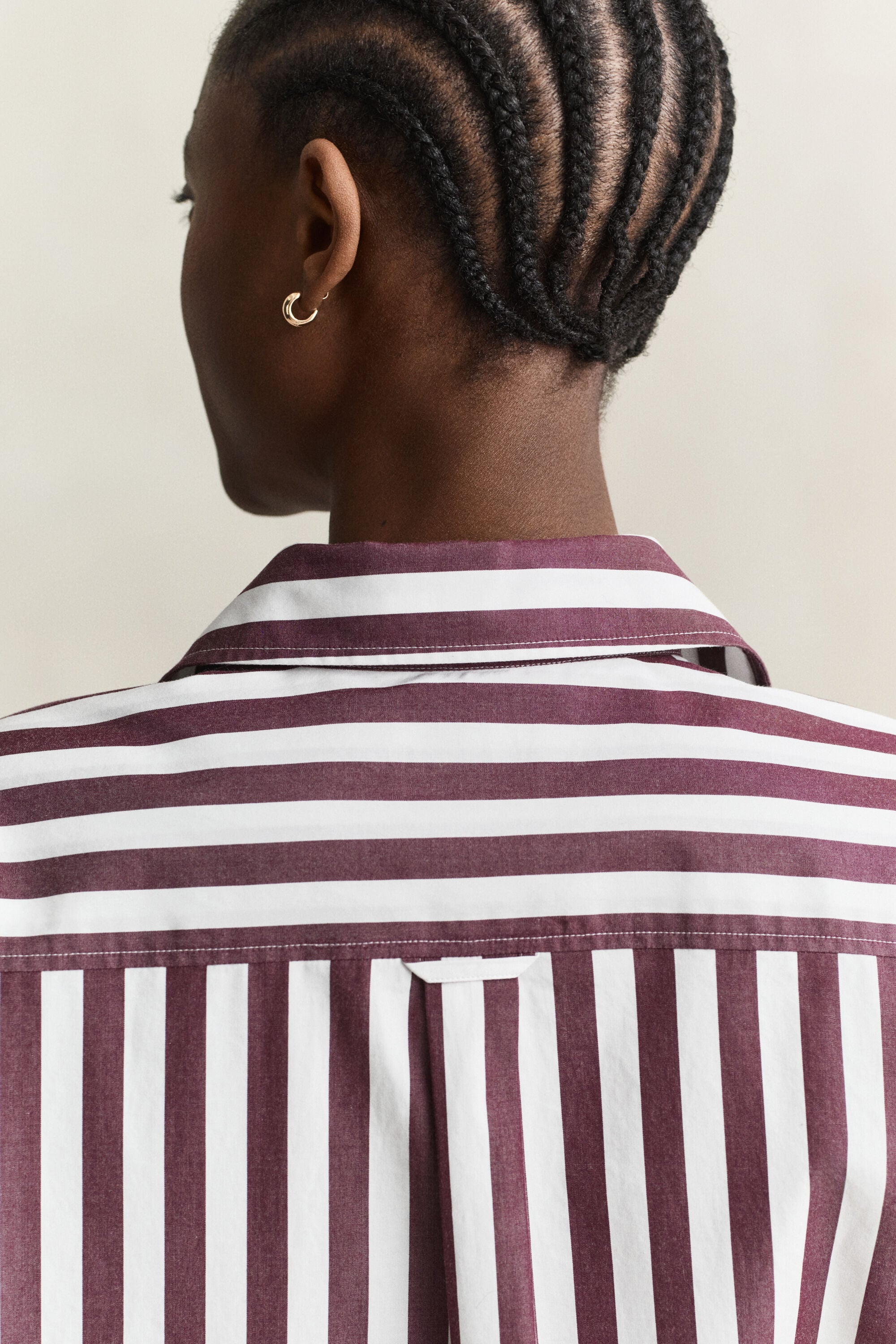 Chemise décontractée en popeline à rayures