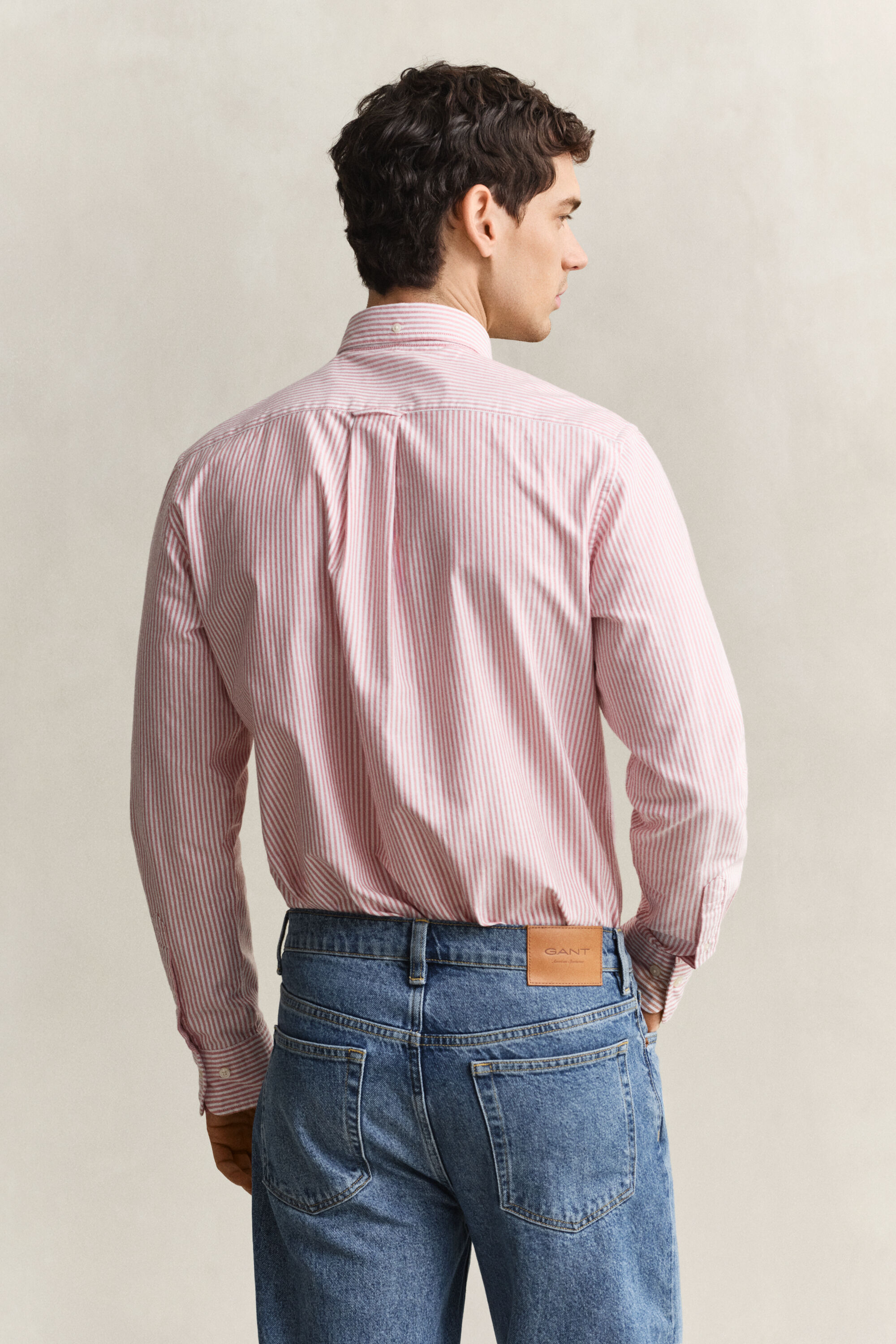 Chemise en coton Oxford classique à rayures Banker