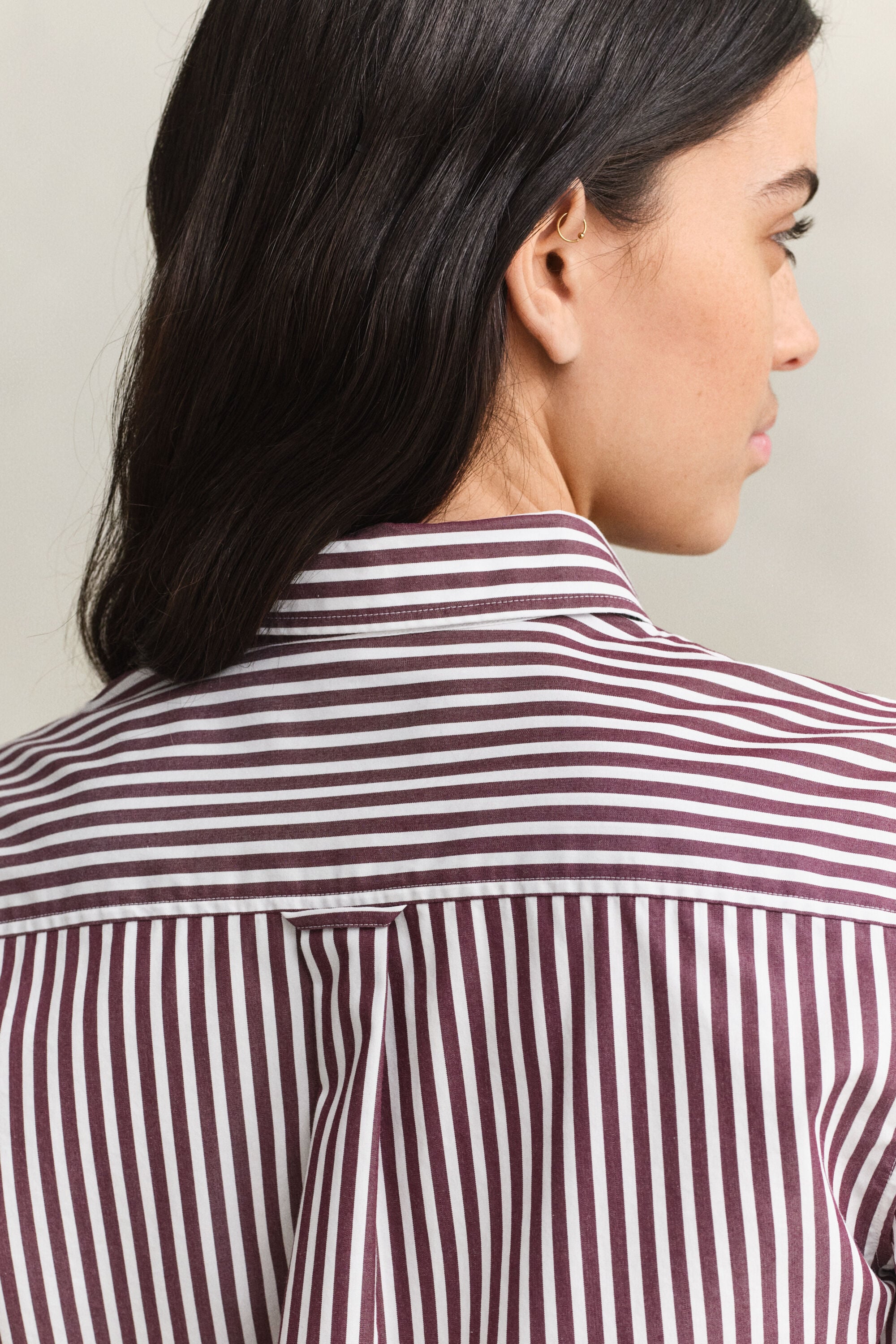 Chemise classique coupe regular en popeline à rayures