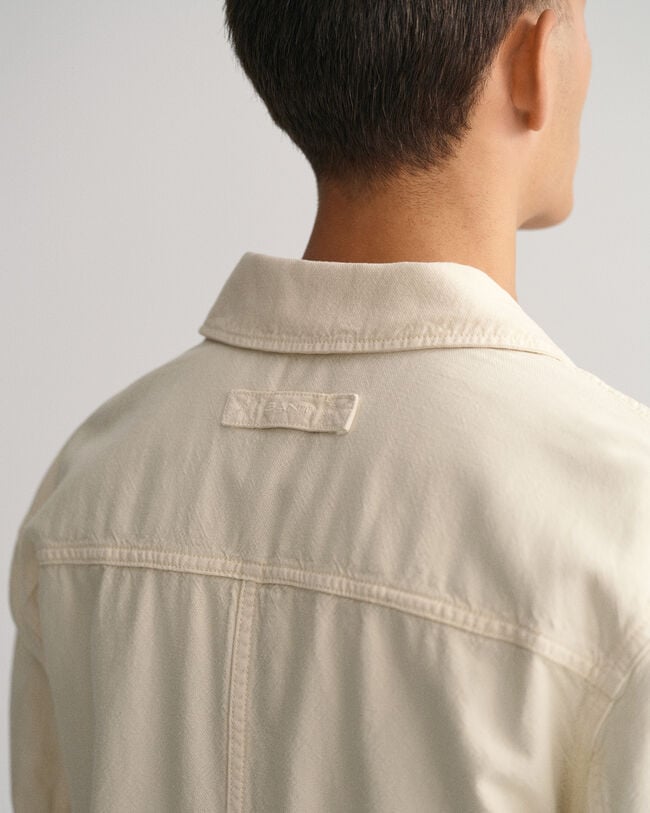 Surchemise en coton et lin teinte en pi&egrave;ce