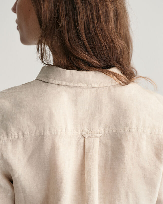 Chemise regular fit en chambray de lin