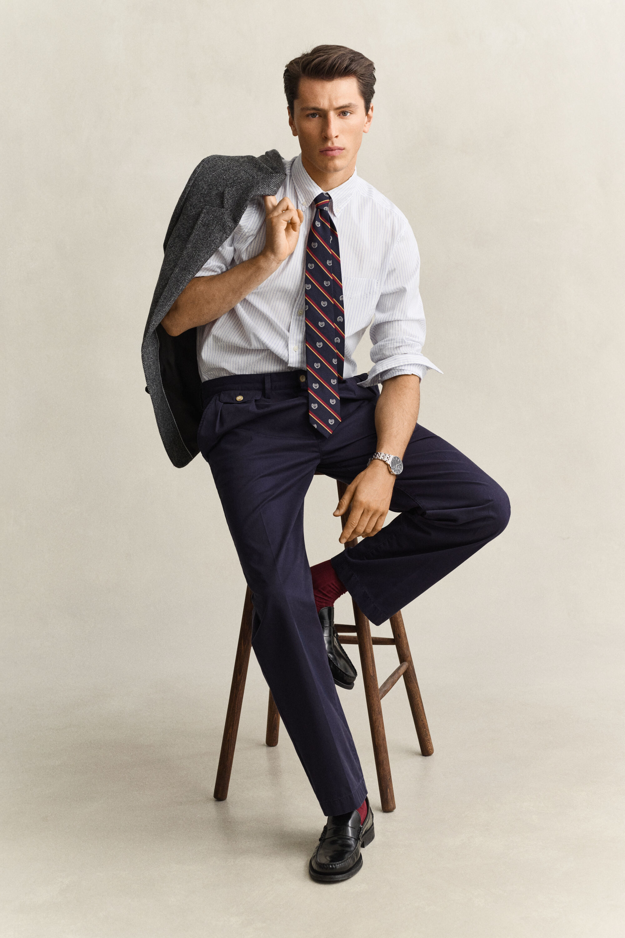 Chemise en coton Oxford à rayures Gant x Yale