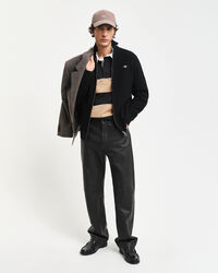 Cardigan zippé en coton Textured