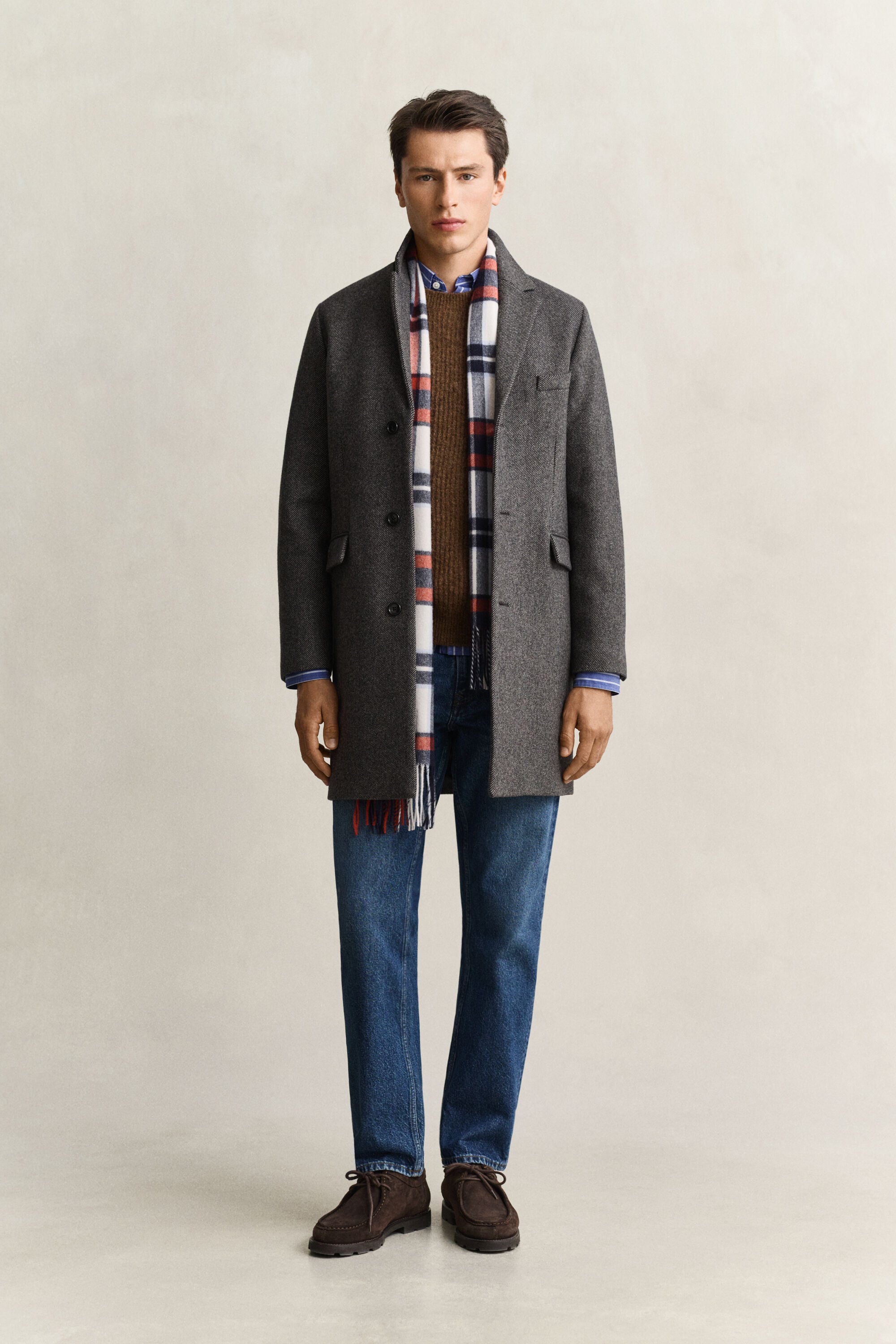 Manteau en laine bicolore