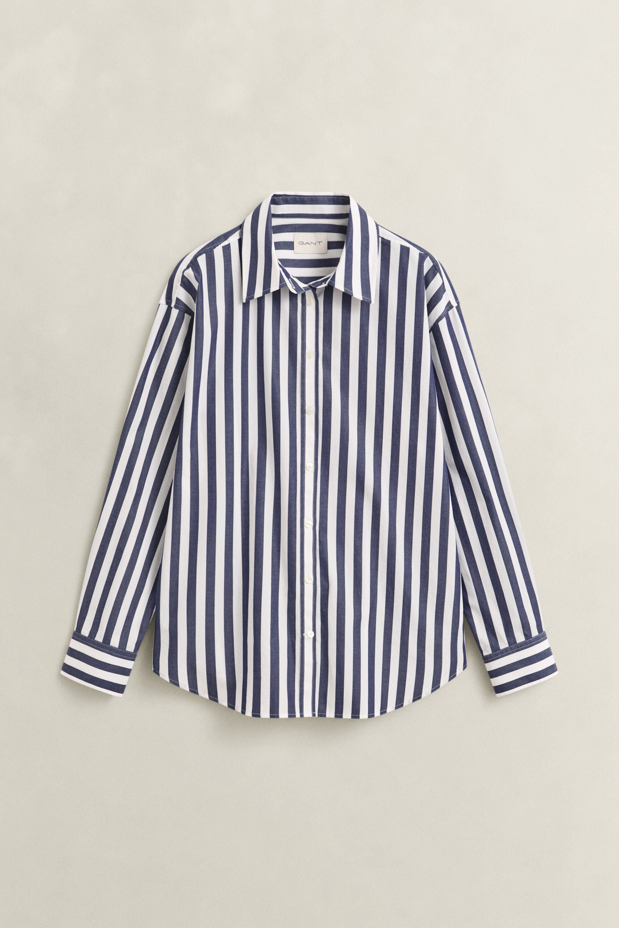 Chemise décontractée en popeline à rayures
